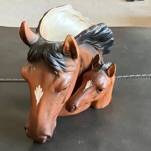 Vintage 1950 's Horse Mare With Foal Planter. Napco C9625